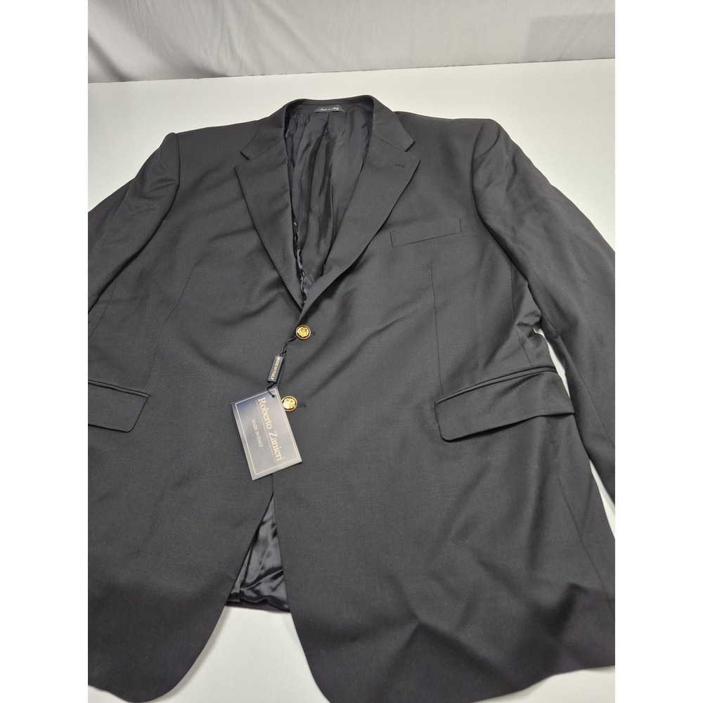 Roberto Zanieri Blazer Mens 54 Long Blue Wool Super 100s Sport Coat Italy NWT